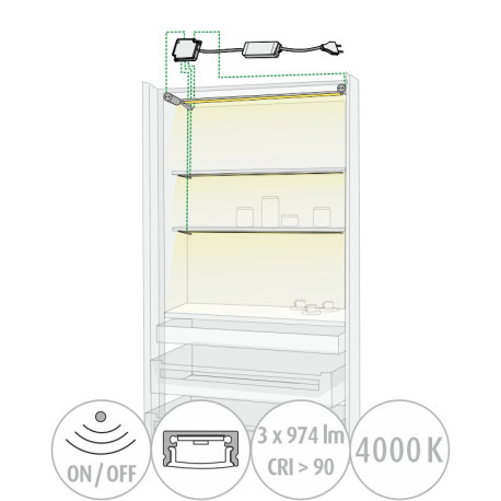 aamiaiskaappi valaistus