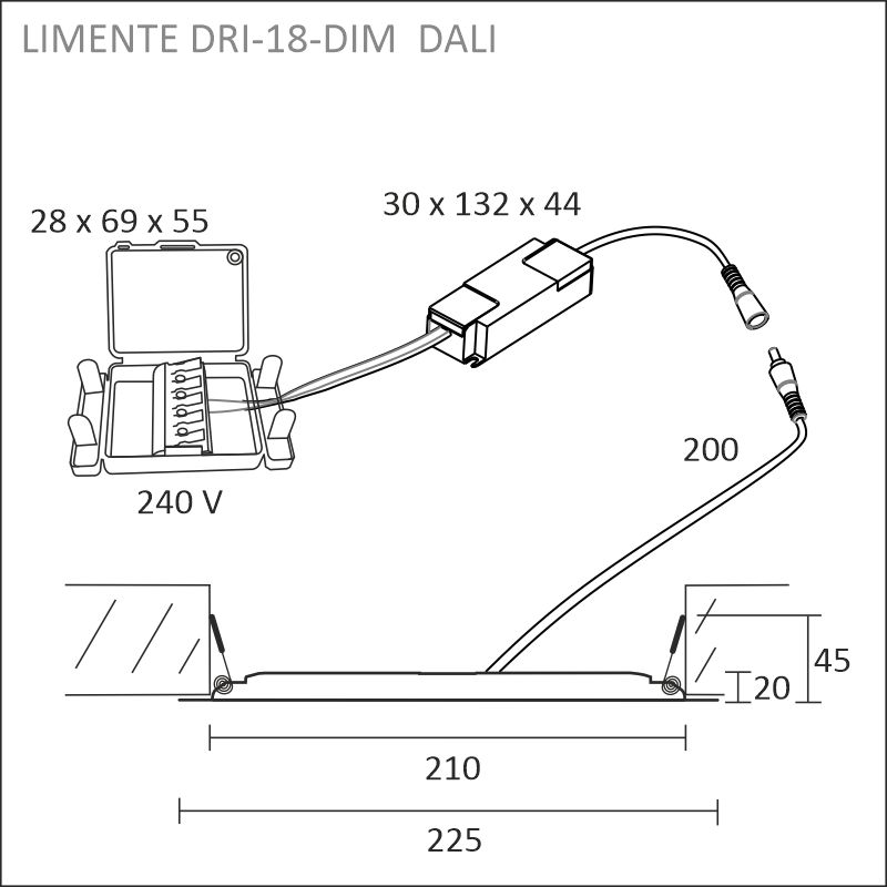 DRI-18DALI wh panel light