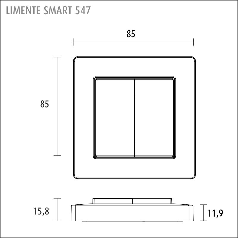 LIMENTE SMART GL-dimmer 2-gang white