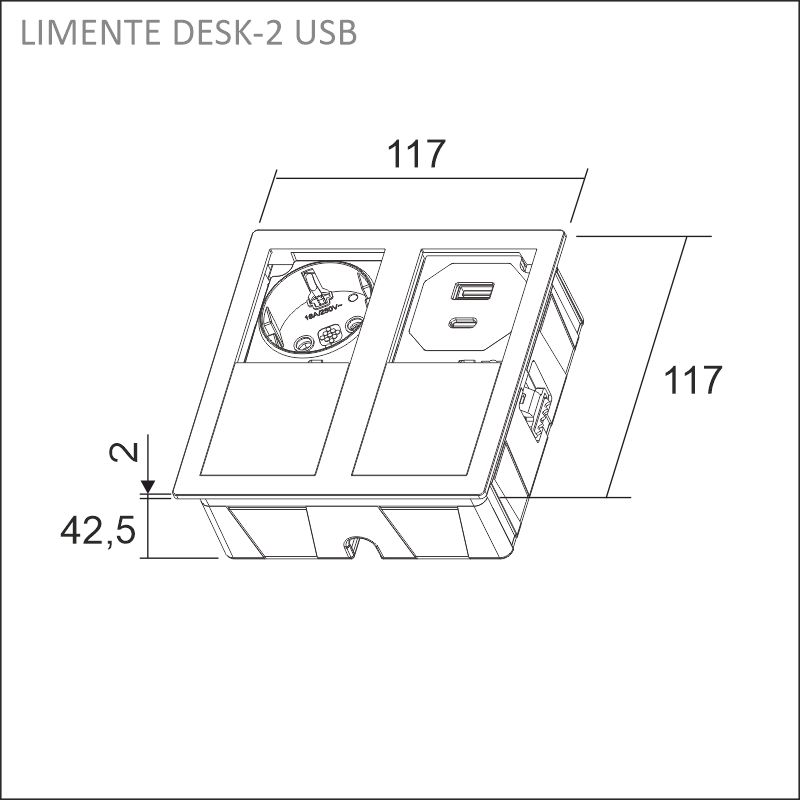 DESK-2 USB socket