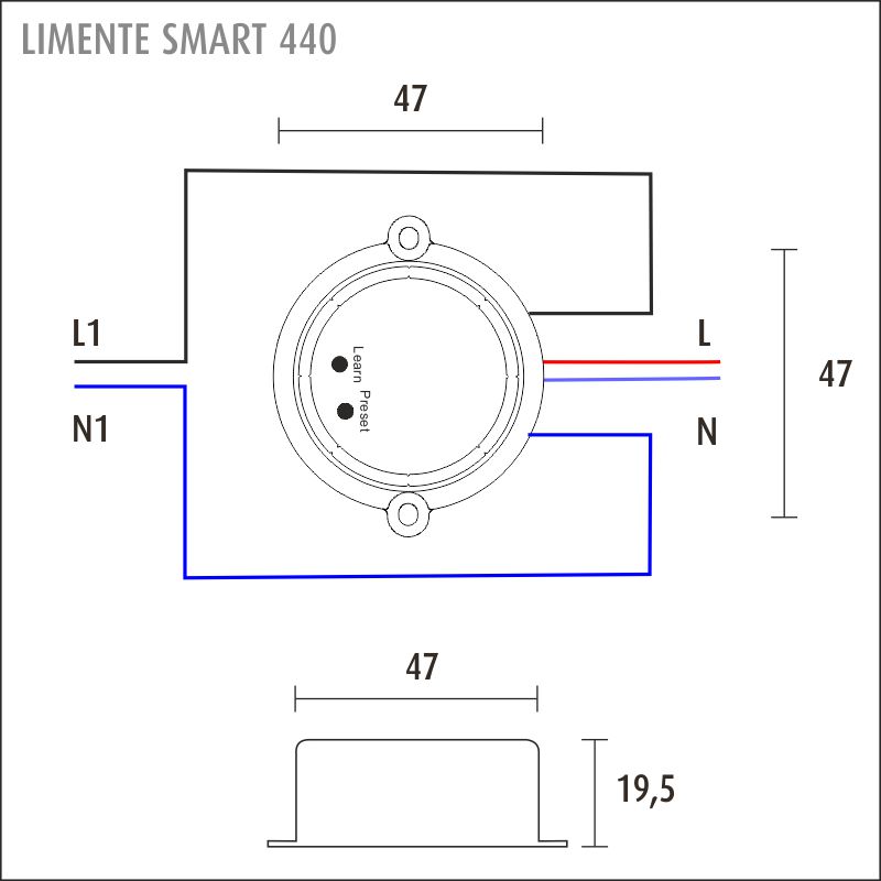 LIMENTE SMART 441 240 V, langaton valonohjaus